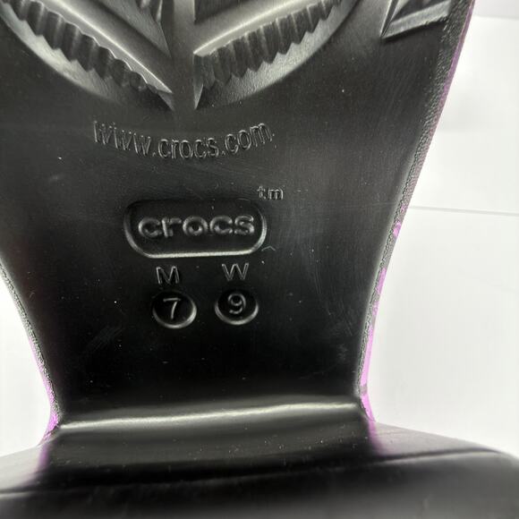 Crocs Siren Hyper Floral Clog Purple Black Women Size 9 High Heel 4" Mules Retro - Picture 9 of 13